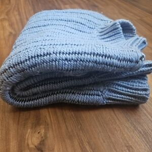 Alpaca Wool Pima Cotton Chunky Knit Sweater Womens S Blue Made in Peru